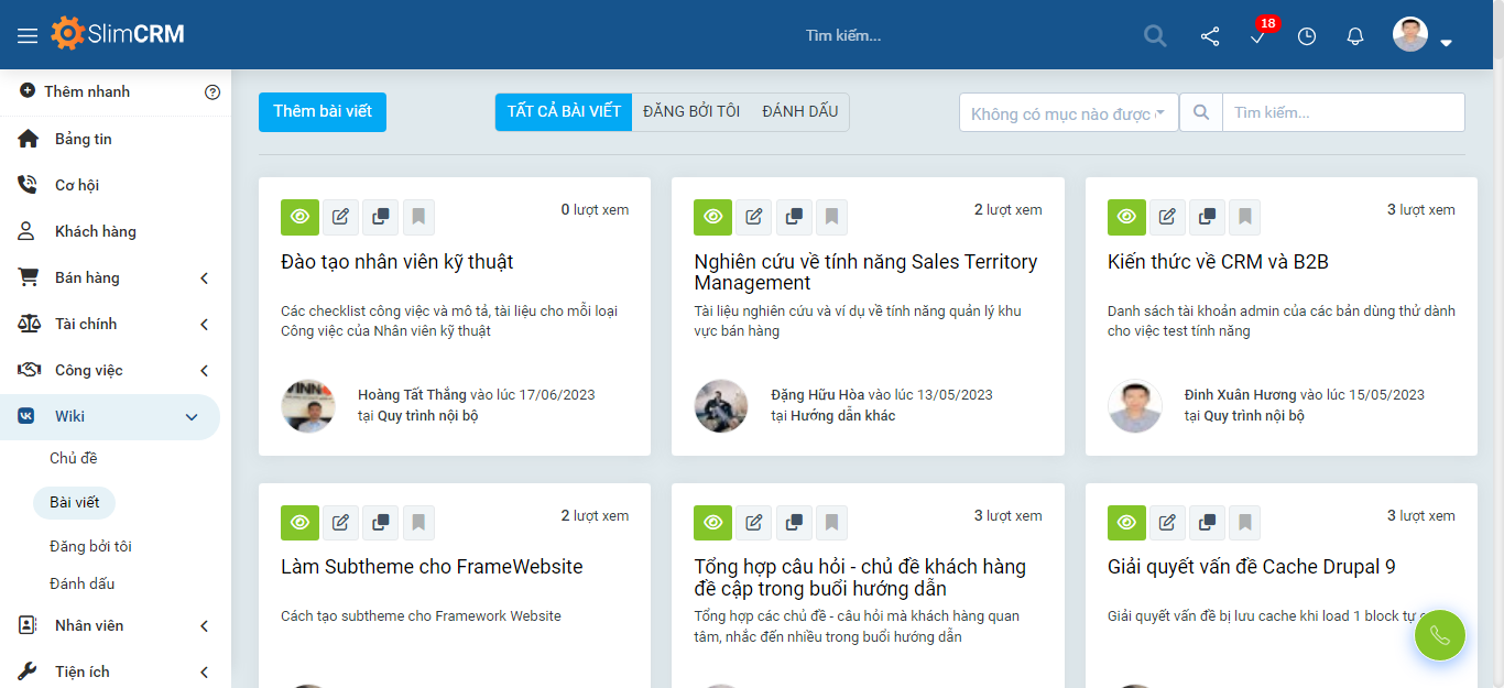 Tính năng phần mềm quản lý tri thức