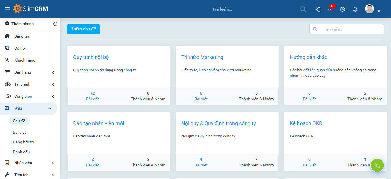 Tính năng phần mềm quản lý tri thức