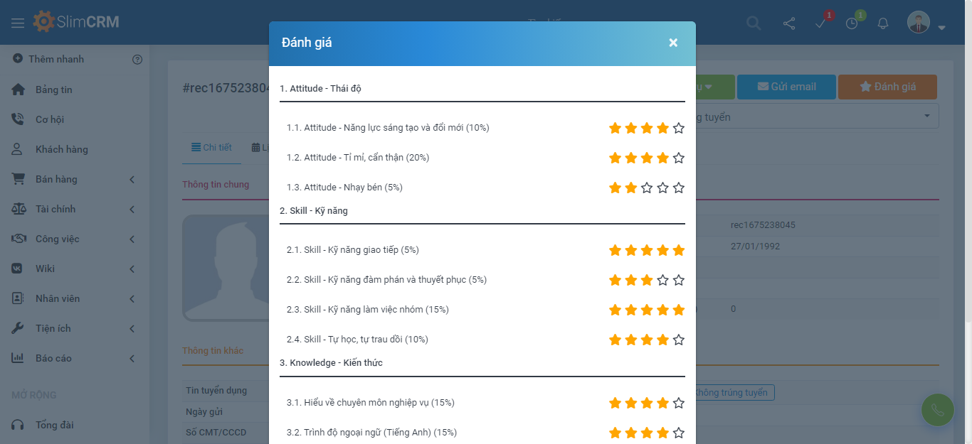 Tính năng phần mềm quản lý nhân sự