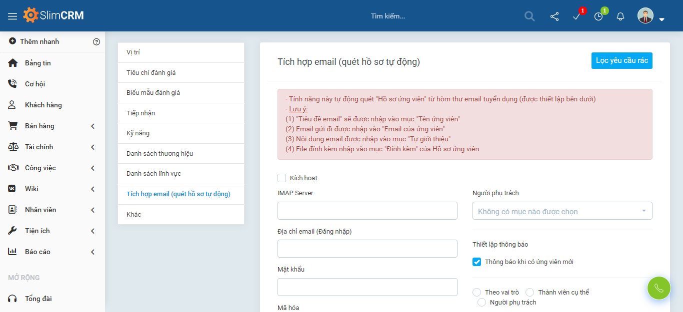 Tính năng phần mềm quản lý nhân sự