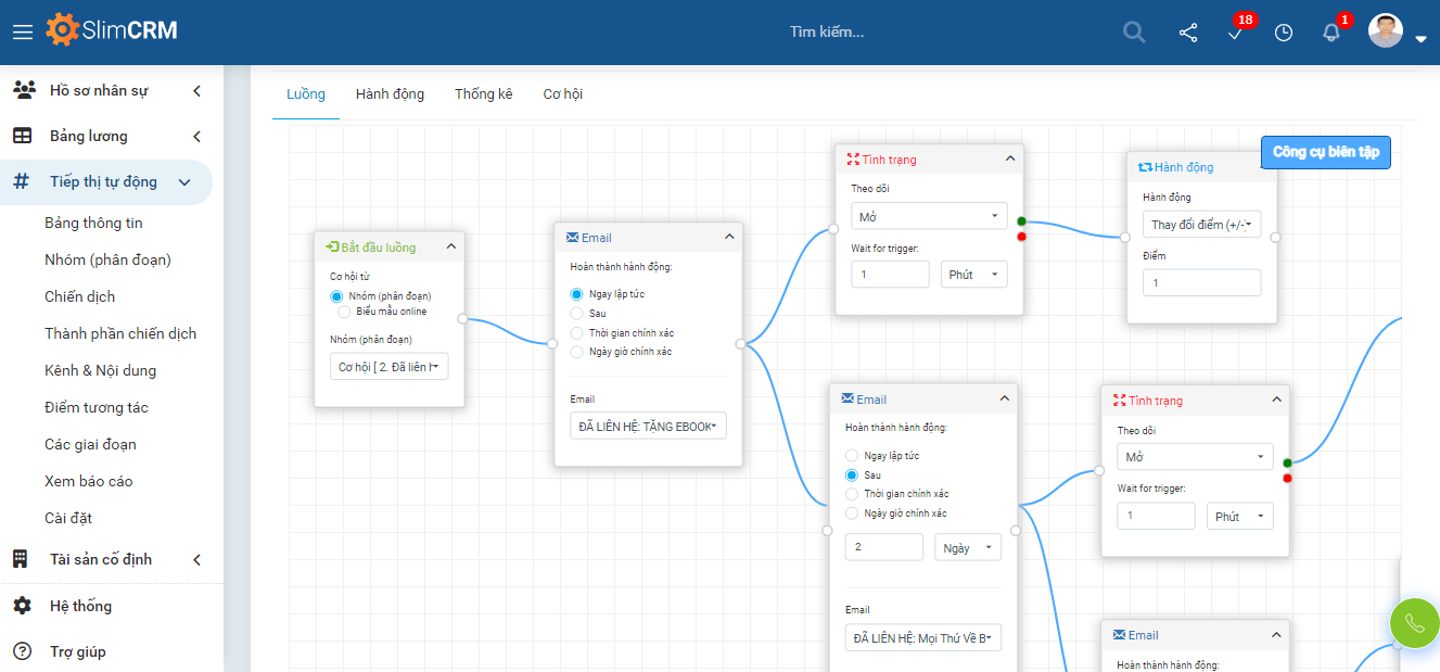 Tính năng CRM marketing của SlimCRM