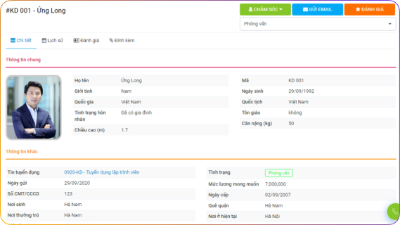 Tính năng phần mềm quản lý nhân sự
