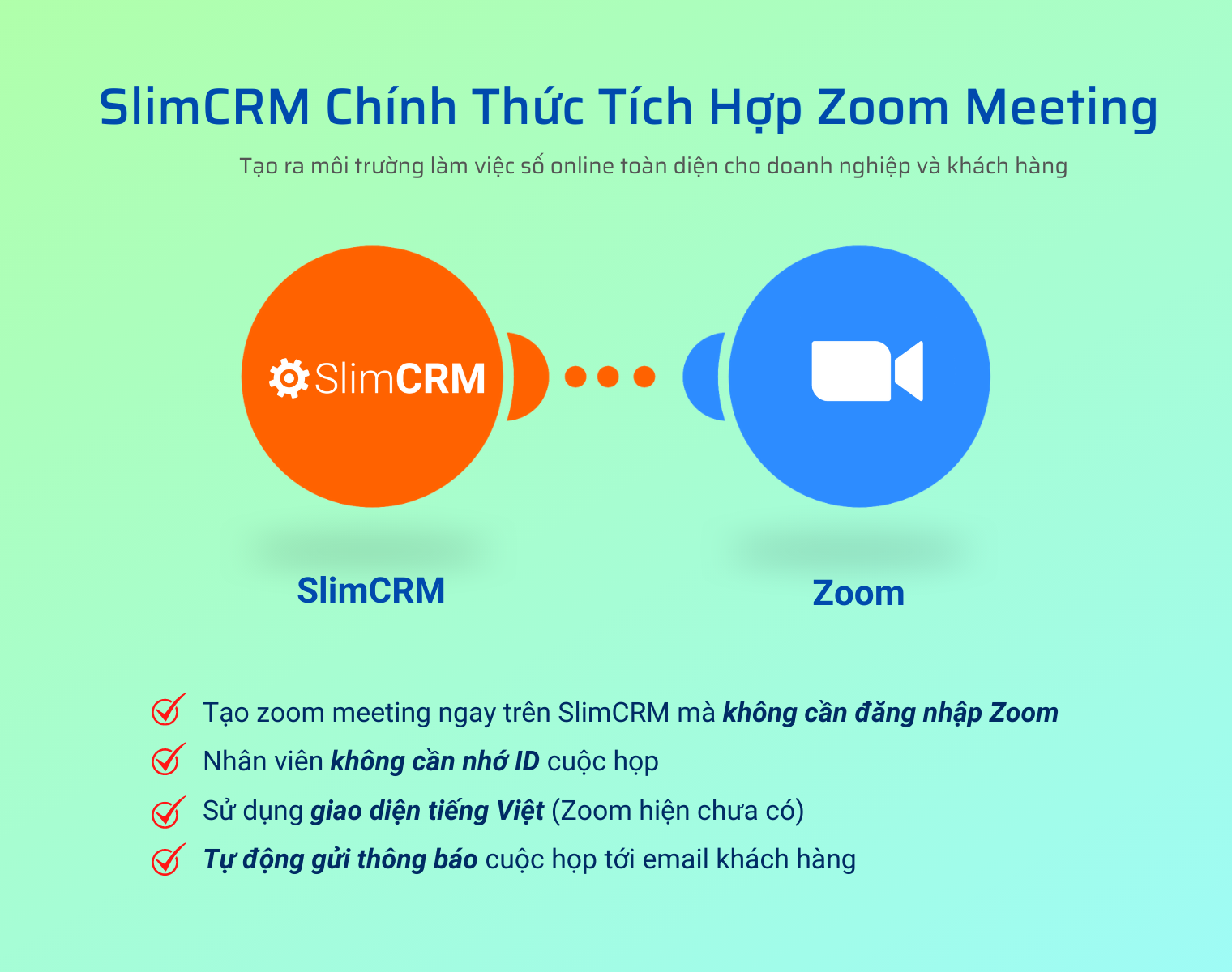 [Tính năng mới] Tích hợp Zoom Meeting để tạo cuộc họp ngay trên SlimCRM