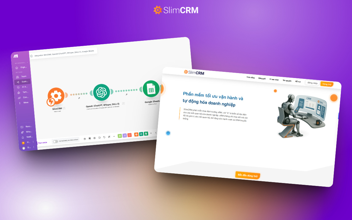 Phần mềm CRM tích hợp với Make.com