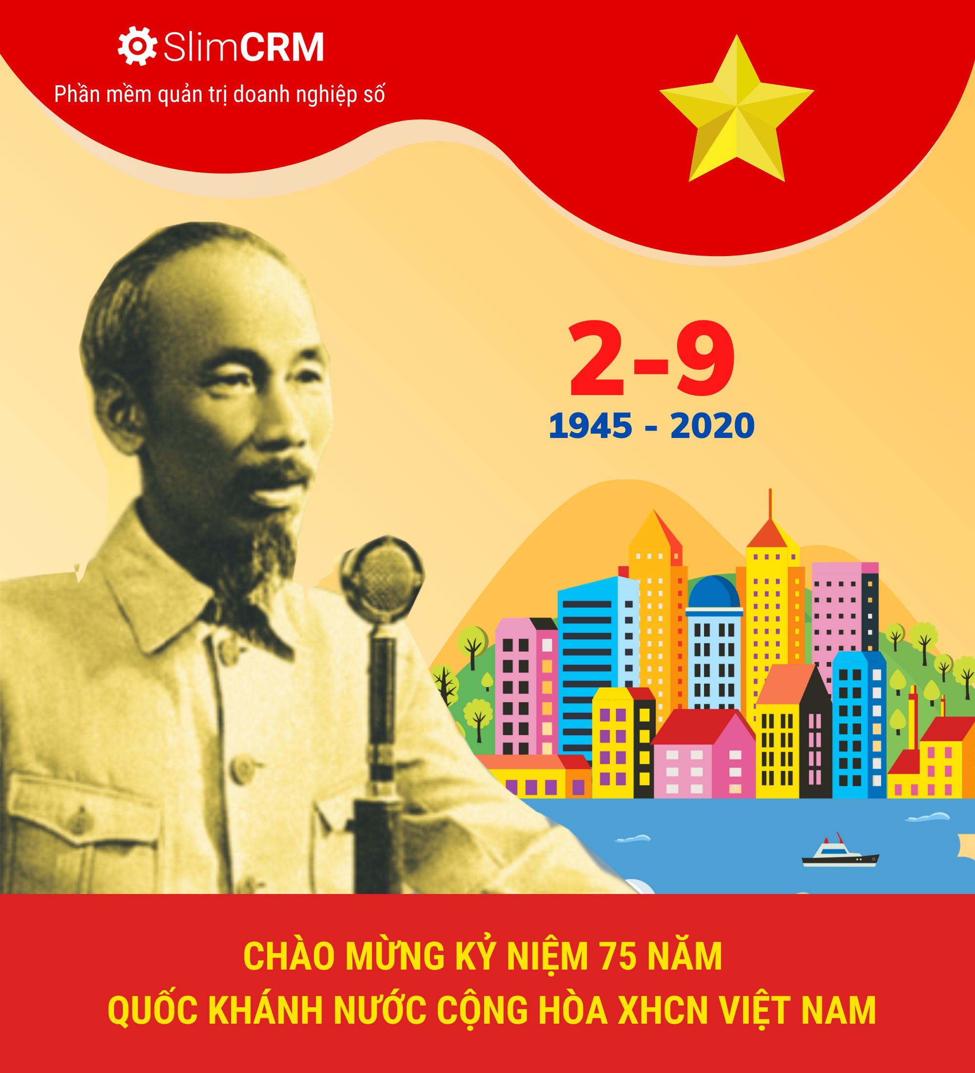 SlimCRM thông báo lịch nghỉ Quốc Khánh 2/9/2020