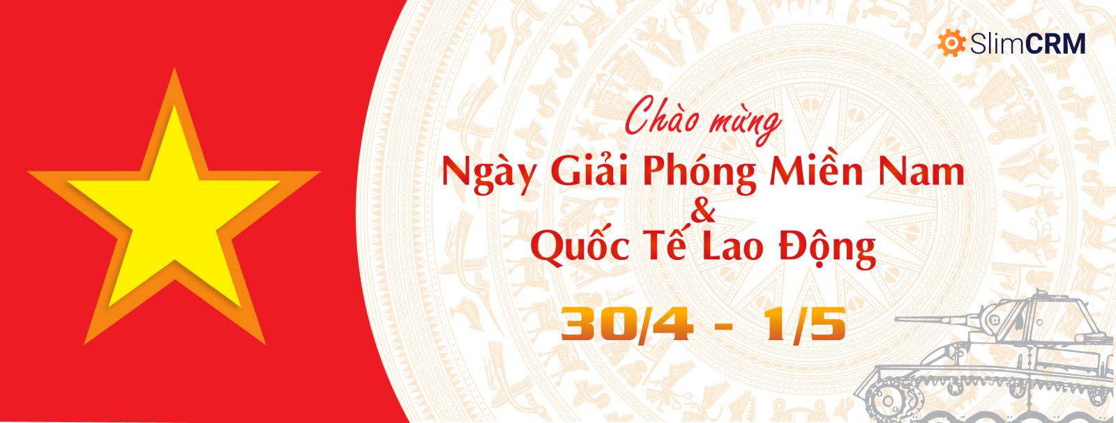 SlimCRM thông báo lịch nghỉ lễ 30/4 -1/5